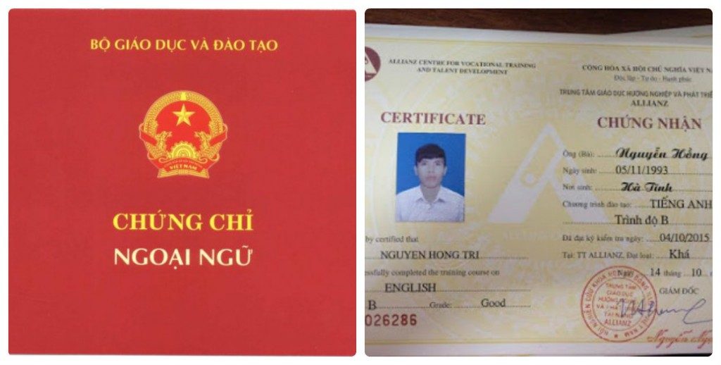 Chi phí cho một tấm bằng b1 tiếng anh